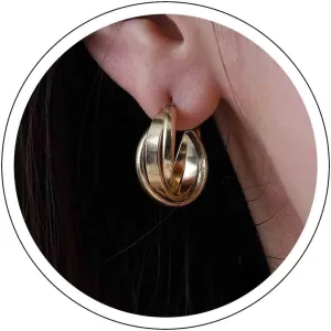 Vintage Twist Circle Hoop Earrings Gold Twisted Hoop Earrings Chunky Hoop Dangle Earrings Boho Twisted Hoop Huggie Earrings Geometric Hollow Circle Earrings Jewelry for Women and Girls