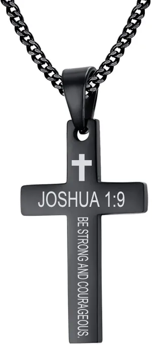 VNOX Cross Necklaces for Men Boys Christian Jewelry Religious Quote Baptism Prayer