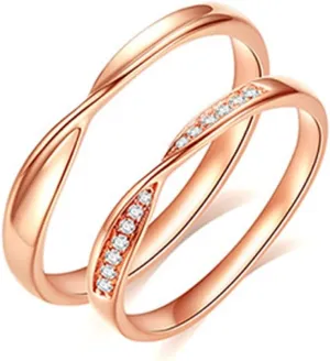 Wedding Band Set His and Hers, 925 Sterling Silver Rings Promise Rings Personalized Adjustable Mobius Ring with Cubic Zirconia