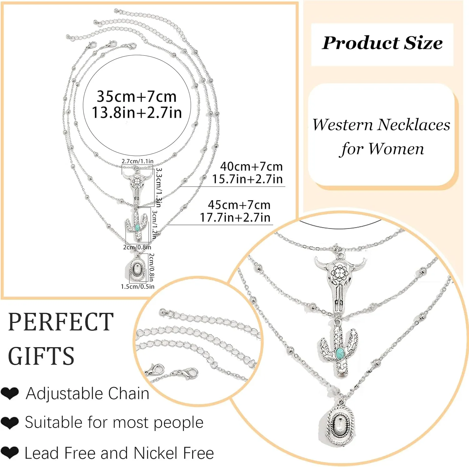 Western Necklaces for Women Charm Necklace Western Outfit for Women Cowboy Cowgirl Boots Hats Charms Country Concert Outfits