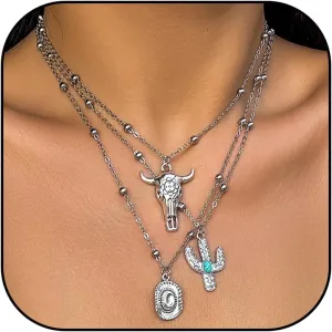 Western Necklaces for Women Charm Necklace Western Outfit for Women Cowboy Cowgirl Boots Hats Charms Country Concert Outfits