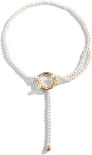 Women Necklaces Fashion, Dainty Layered Necklace Pearl Pendant Chain Necklaces Jewelry Birthday Gift for Her, 1 Piece, Gold, 64CM