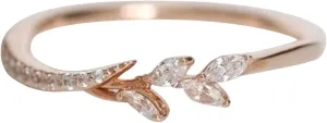 Women's Wrap Around Olive Leaf Branch Rings Stackable Statement Ring Bridal Engagement Band Jewelry Gift for Wife Mom