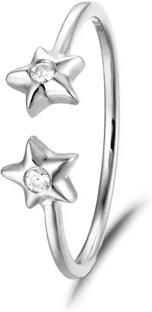 Wycian Birthstone Rings, Natural Diamond Anniversary Ring Star White Round Diamond Stackable for Women Anniversary Promise Ring for Gf
