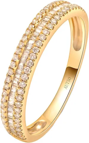 Wycian Customizable Ring, 18K Gold Rings for Women Diamond Stackable Knuckle for bff Auntie Valentines Day Jewelry