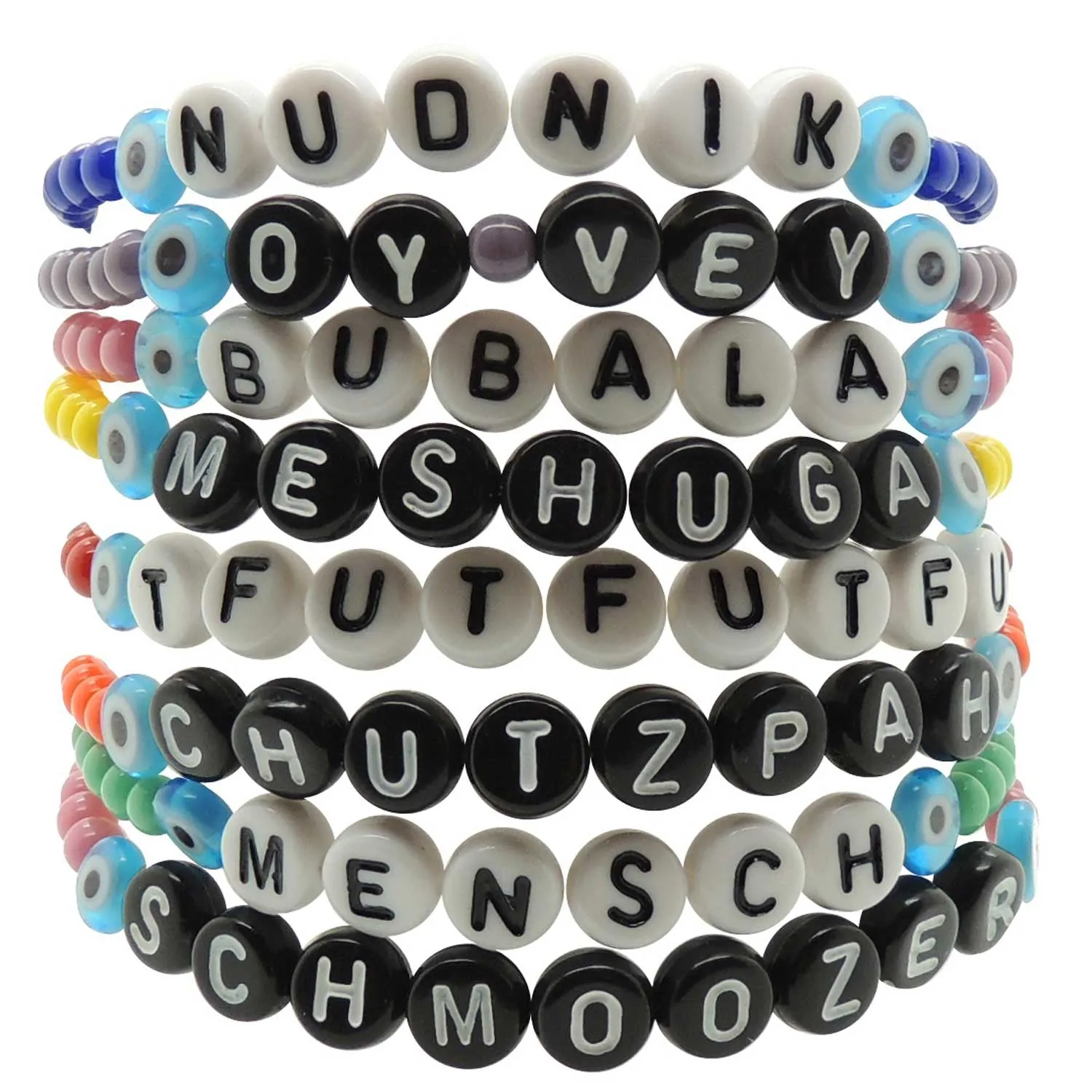 Yinglish Phrase Glass Bead Bracelet